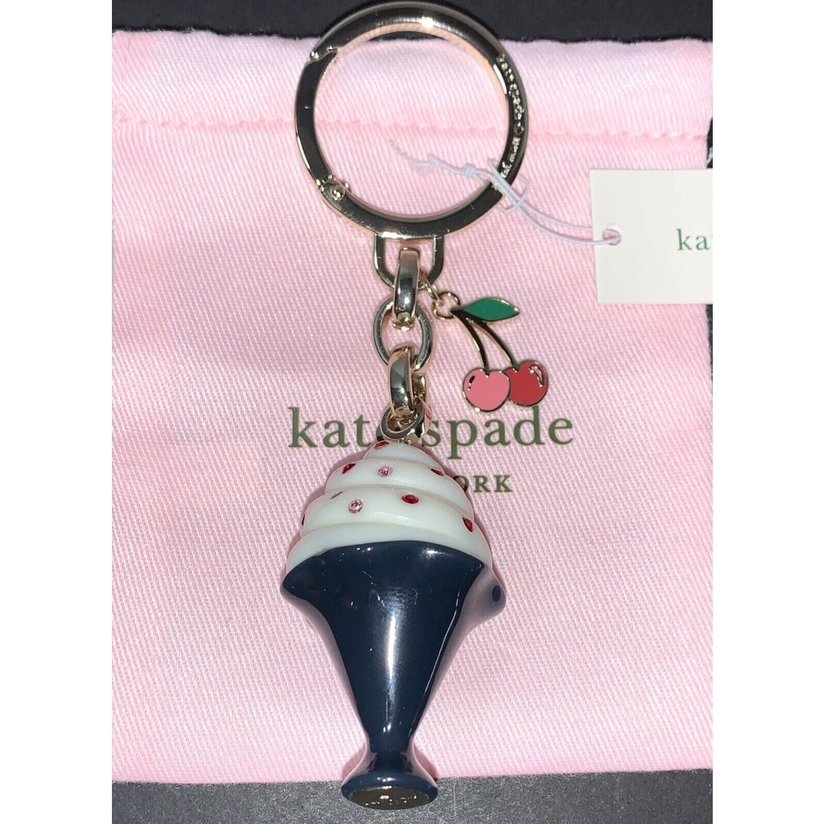 Kate Spade Bing Ice Cream Sundae Fob Key Chain Bag Charm K8003