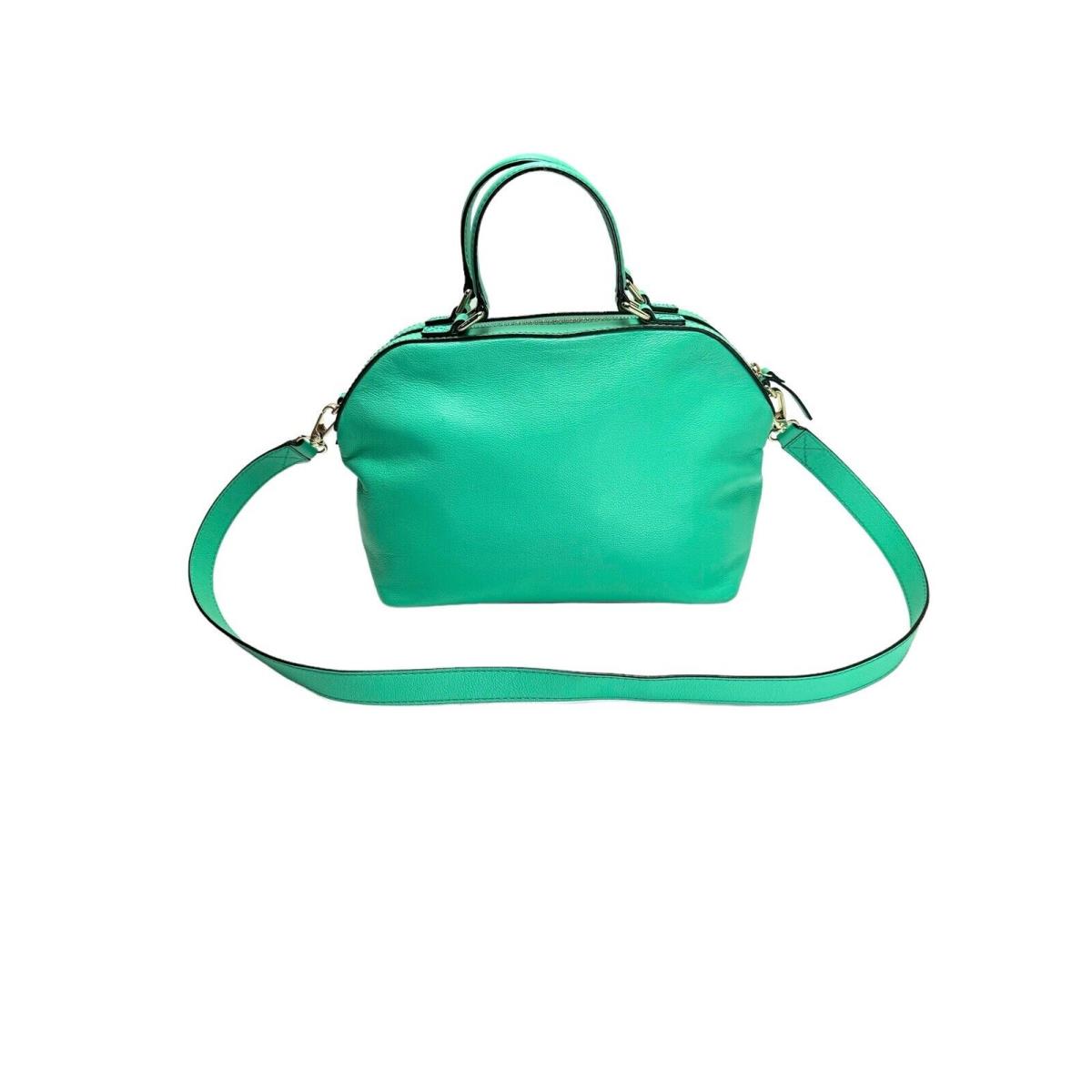 Kate Spade Leather Satchel Bag Green Convert Crossbody Racquelle Allen