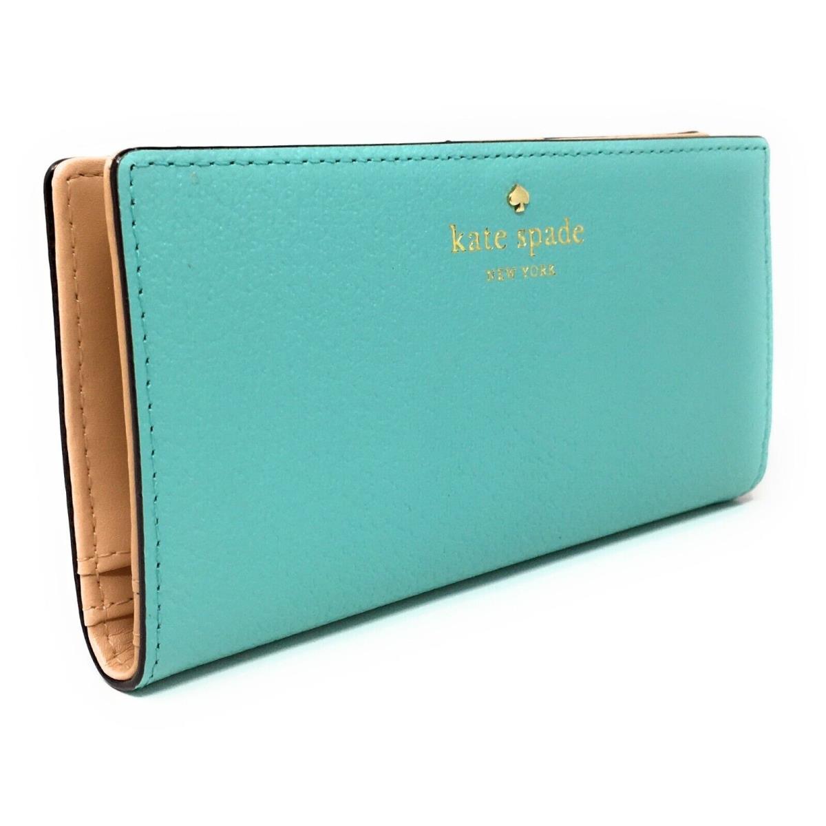 Kate Spade New York Grand Street Stacy Leather Wallet in Soft Aqua: