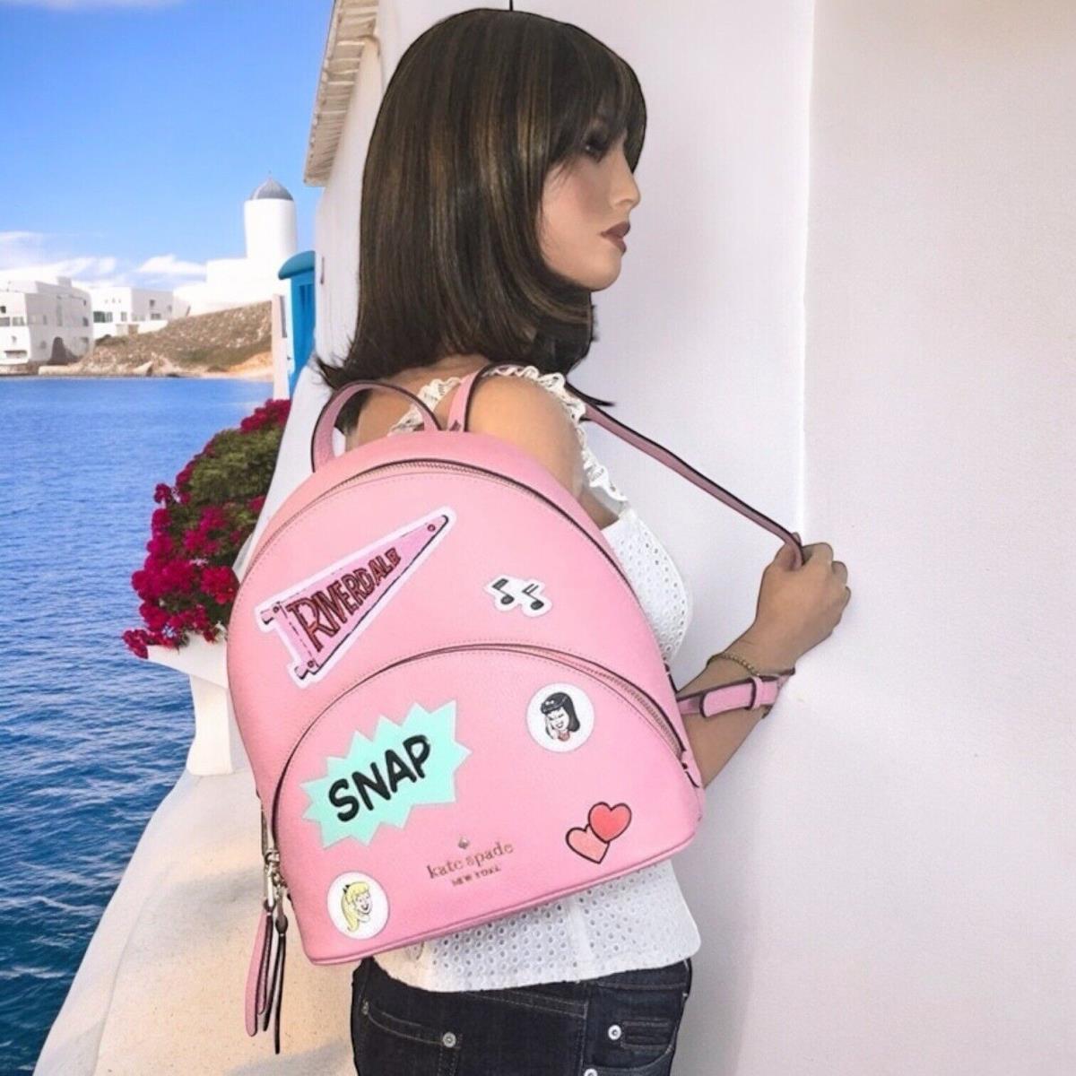 Kate Spade Pink Archie Comics Backpack Betty Veronica Leather Bag Motif