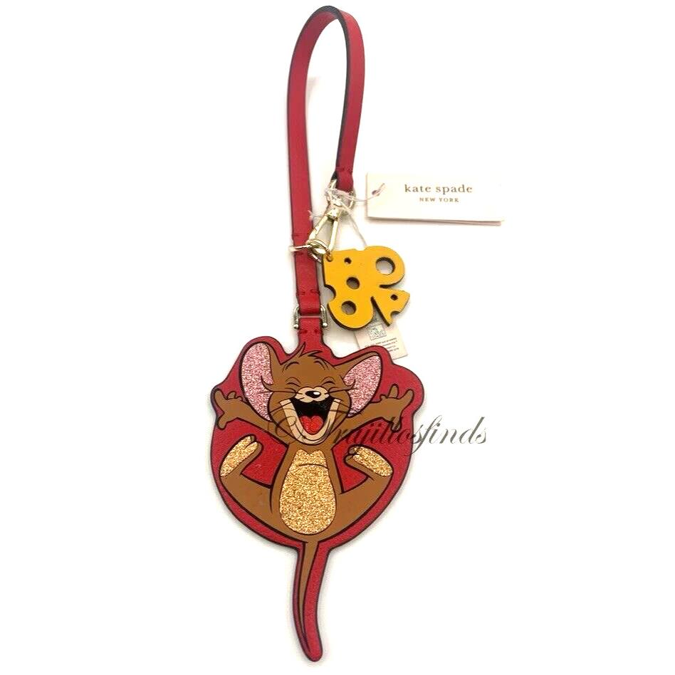 Kate Spade Tom Jerry Bag Charm Key Fob Handbag Mouse Cheese Bag Tag New