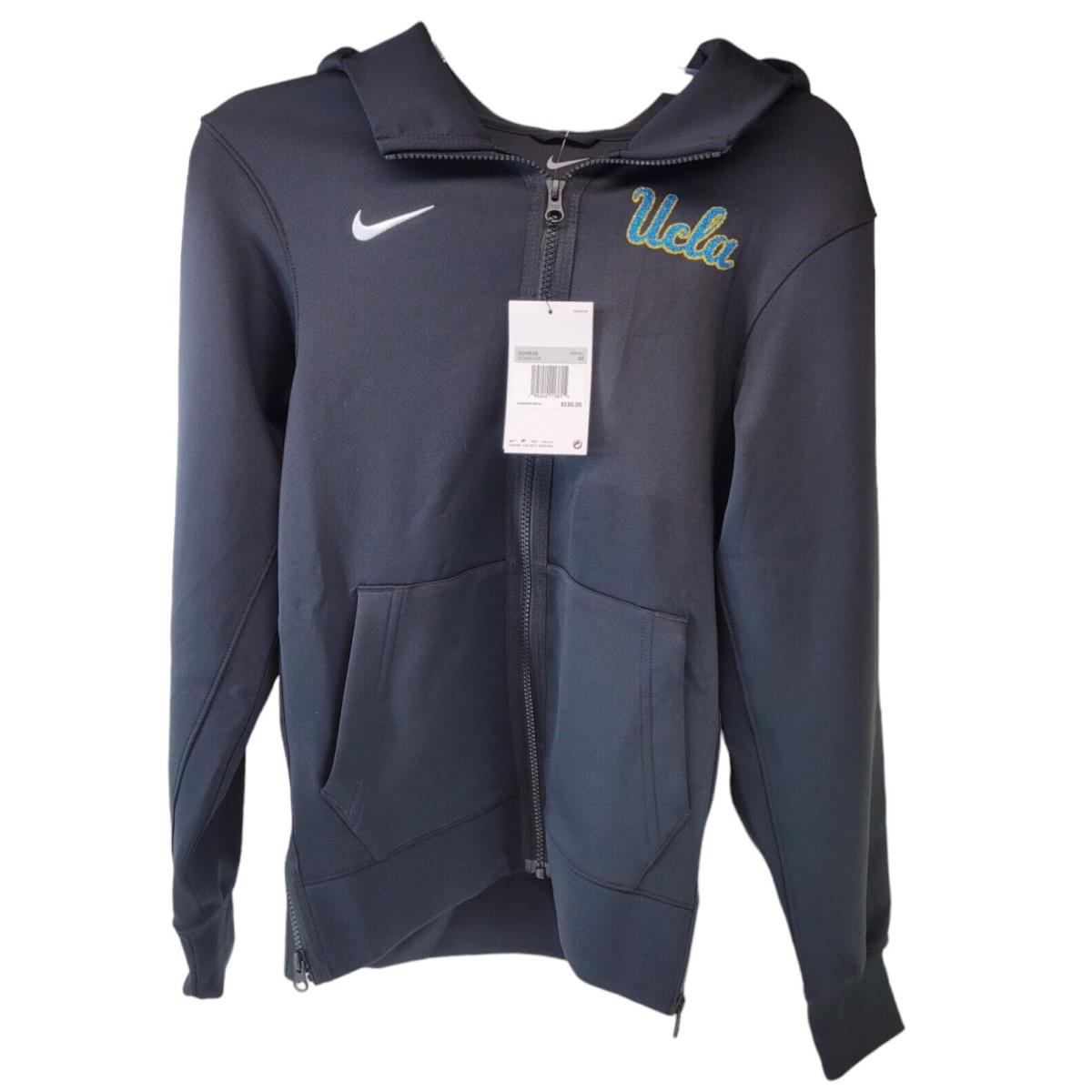 Nike Women Basketball Ucla Dri Fit Black Glitter Hooded Zip Jacket XS