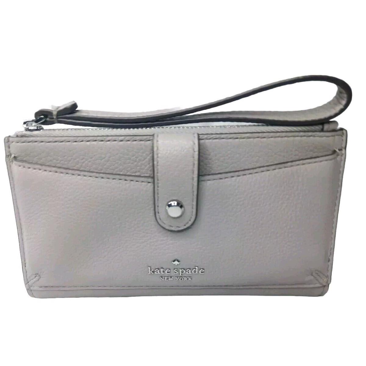 Kate Spade Medium Universal Phone Wallet Soft Taupe Leather Wristlet Retail