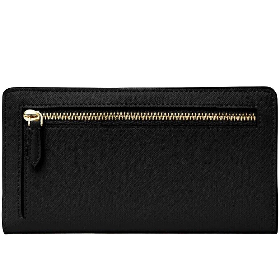 Kate Spade Dana Large Slim Bifold Wallet Saffiano Black K6011 New