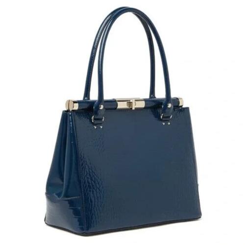 Kate Spade Constance Knightsbridge Teal Blue Croc Leather Satchel Bag