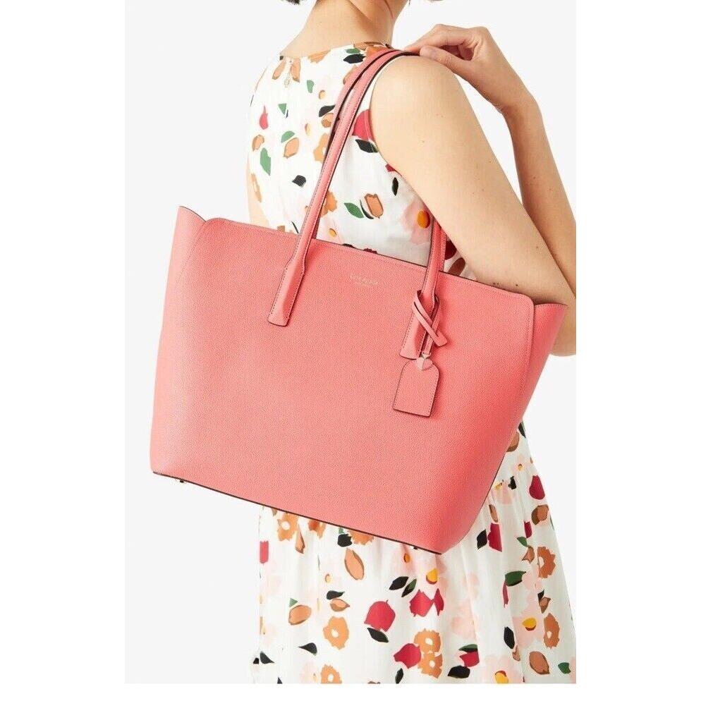 Kate Spade Margaux Medium Tote Zip Top Leather Bag Peachy PXRUA229