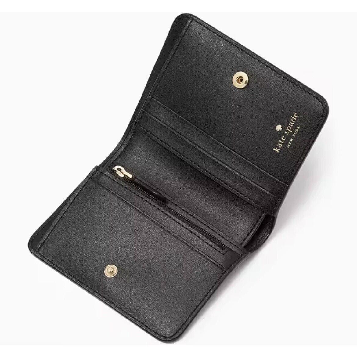 Kate Spade Madison Saffiano Leather Small Bifold Wallet Black KC581