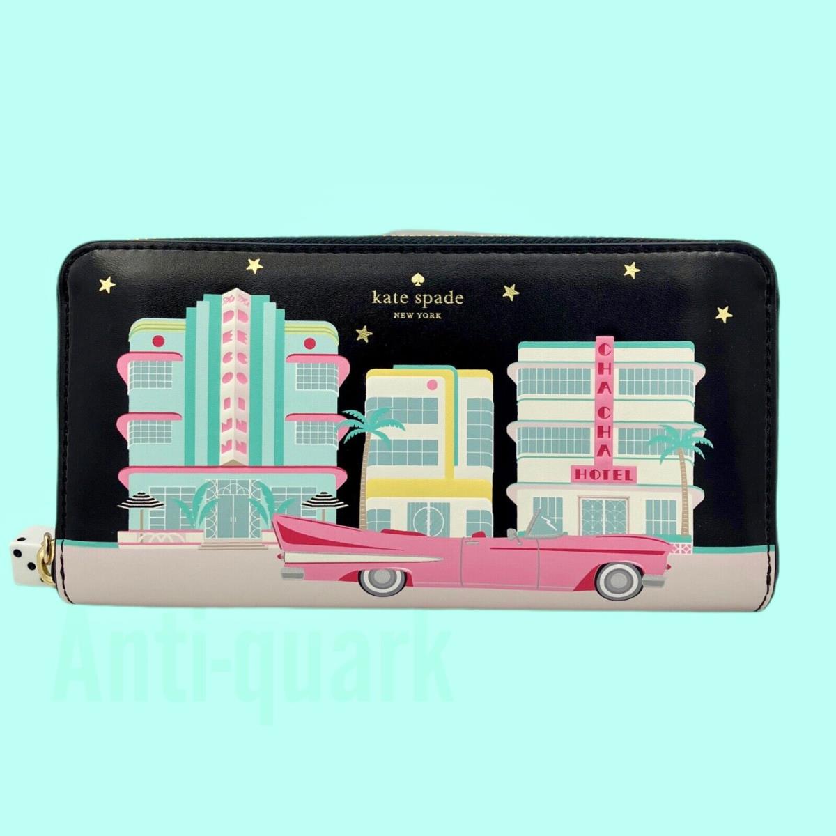 Kate Spade Checking IN Cadillac Car Lacey Zip Wallet