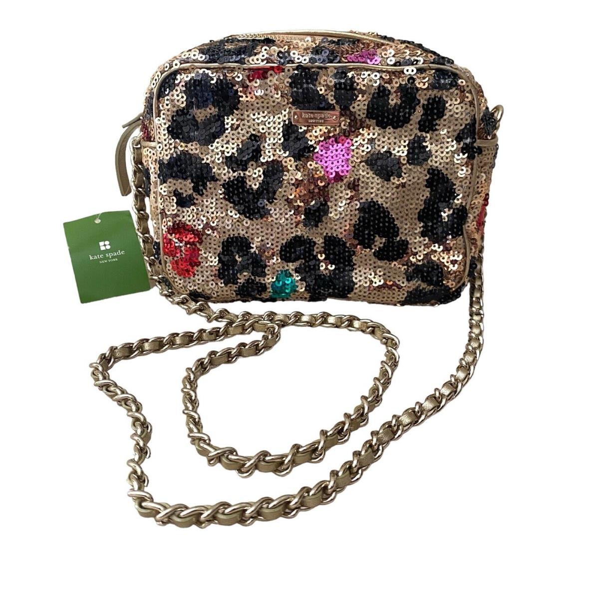 Kate Spade New York Sequin Pop Art Leopard Crossbody Bag New