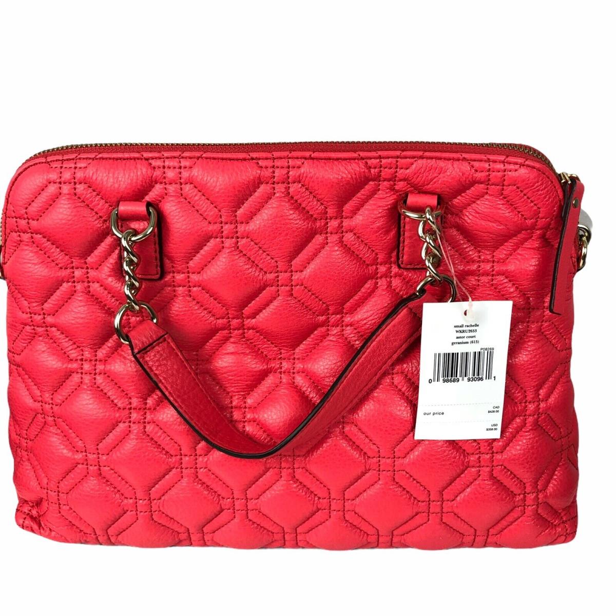 Kate Spade Small Rachelle Astor Court Quilted Satchel Geranium Pink New