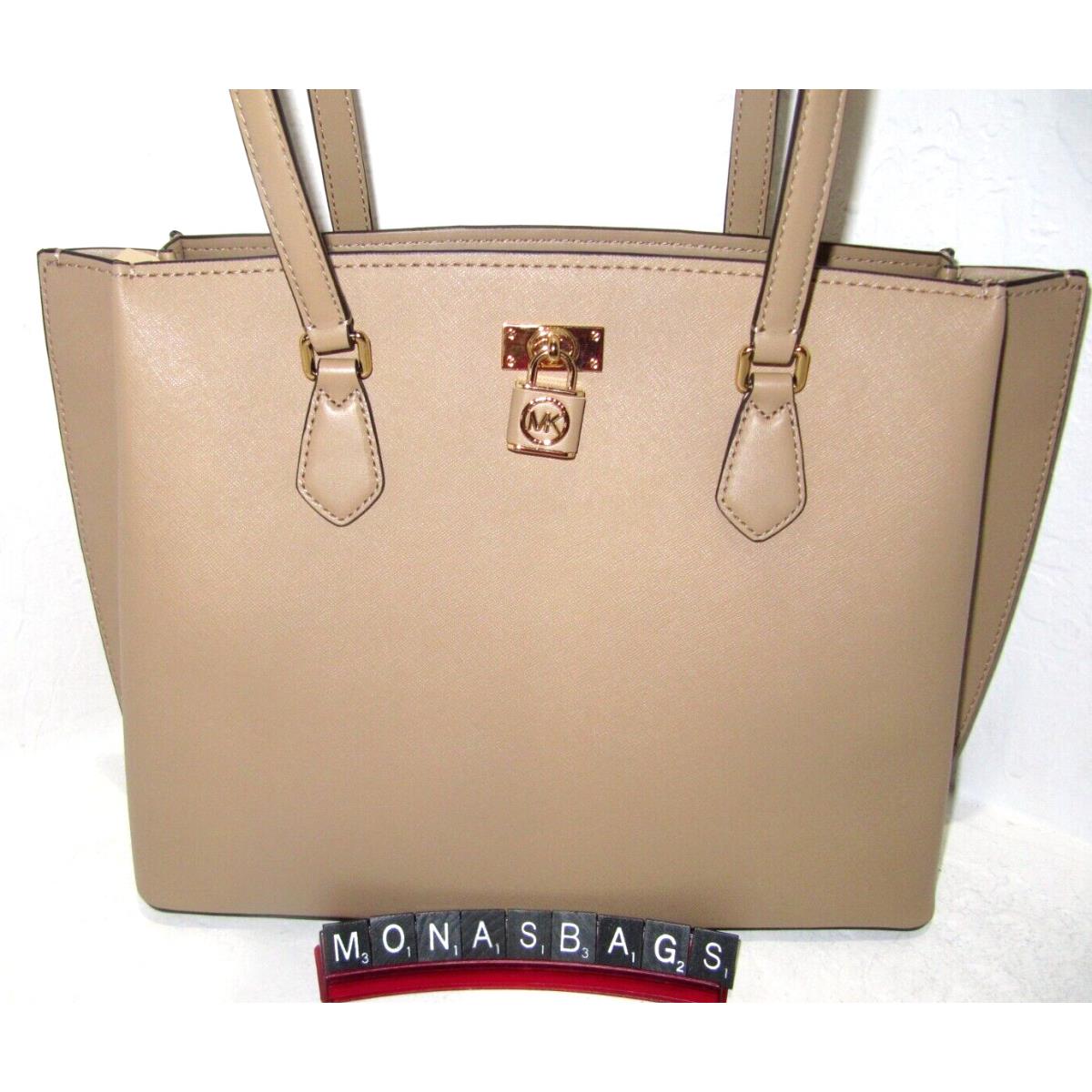 Michael Kors Large Camel Leather Ruby Tote Top Zip Bag