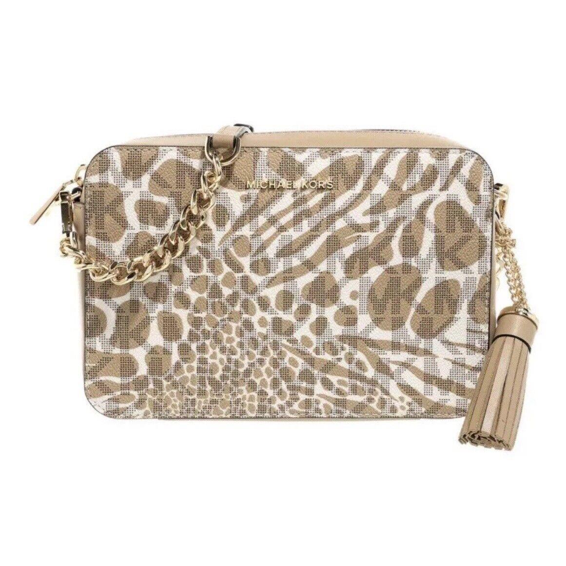 Michael Kors Signature Jet Set Camera Crossbody Bag - Exterior: Camel Multi