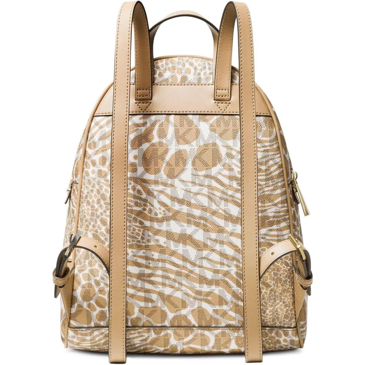 Michael Kors Backpack Bag Rhea Zip Medium Pkt Backpack Camel Multi CB8