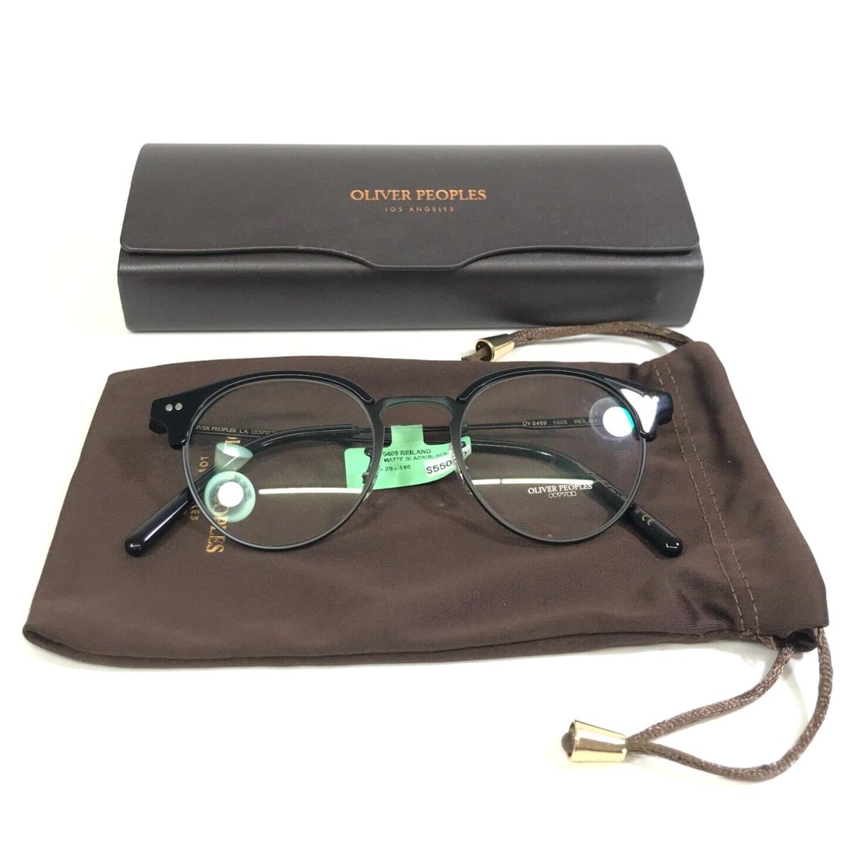 Oliver Peoples Eyeglasses Frames OV5469 1005 Reiland Black Round 46-20-145