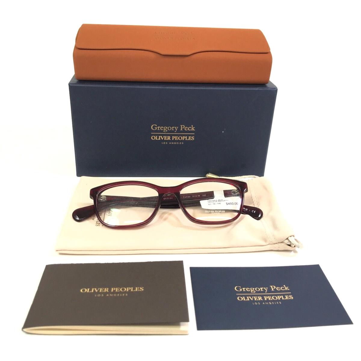 Oliver Peoples Eyeglasses Frames OV5194 1673 Follies Clear Red Square 51-16-140