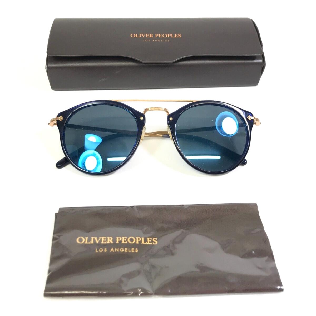 Oliver Peoples Sunglasses OV5349S 156696 Remick Denim Blue Gold Frames Mirrored