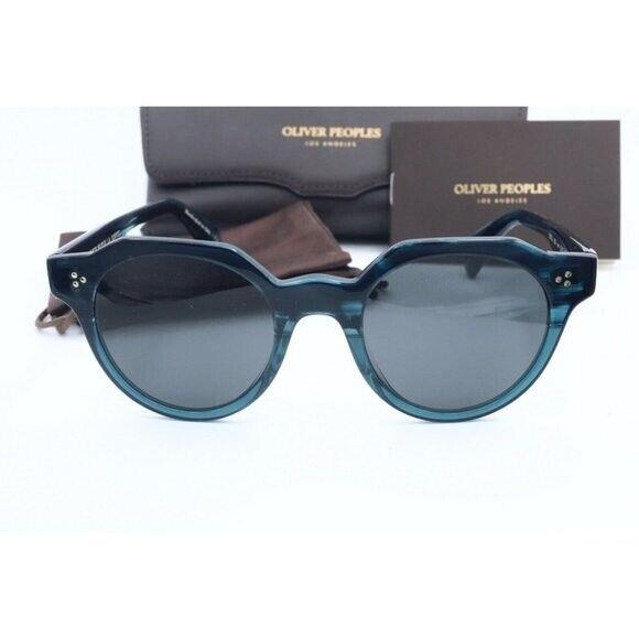 Oliver Peoples Irven OV5378SU 167287 Teal Vsb Round Frame Sunglasses Polarized