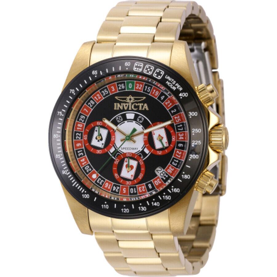 Invicta Men`s Watch Speedway Chronograph Yellow Gold Steel Bracelet Quartz 44644