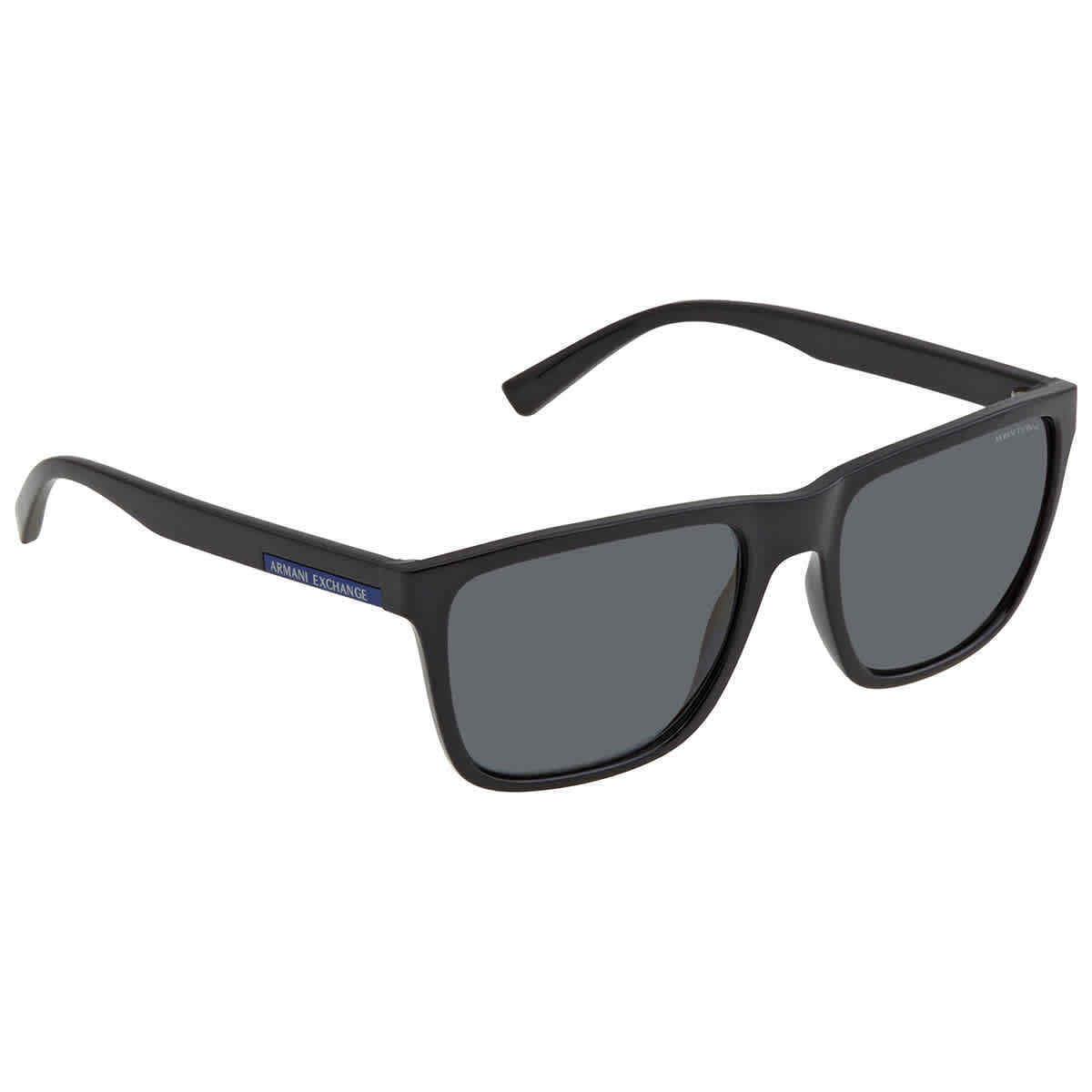 Armani Exchange Grey Square Men`s Sunglasses AX4080S 815881 57 AX4080S 815881 57