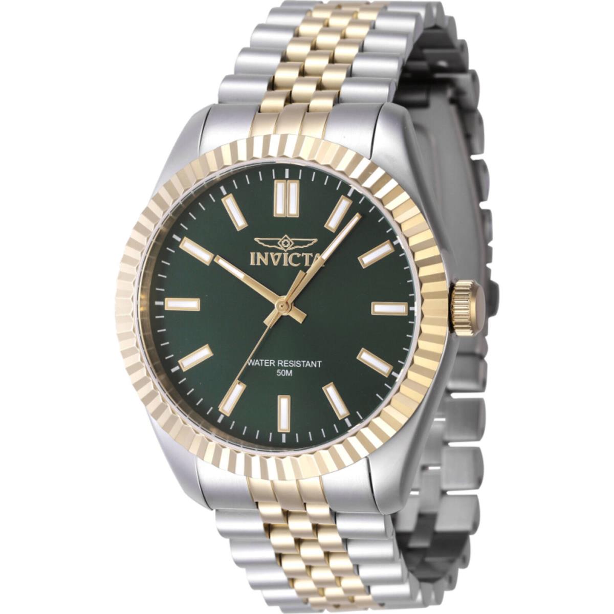 Invicta Men`s Watch Specialty Green Dial Two Tone Steel Bracelet Quartz 47485