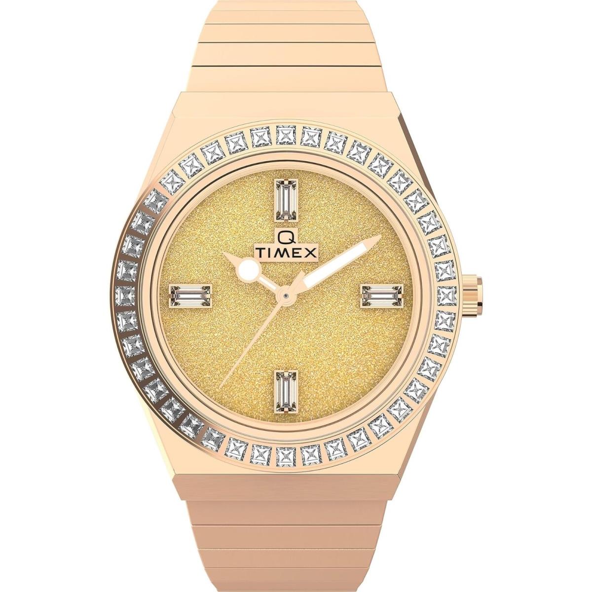 Timex Rose Gold-tone 36 mm Q Timex Watch Women Fashion Watches