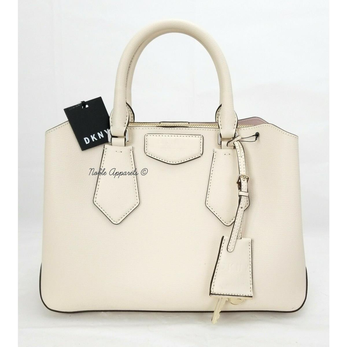 Dkny Women`s Sullivan Leather Satchel Tripple Compartment Ivory