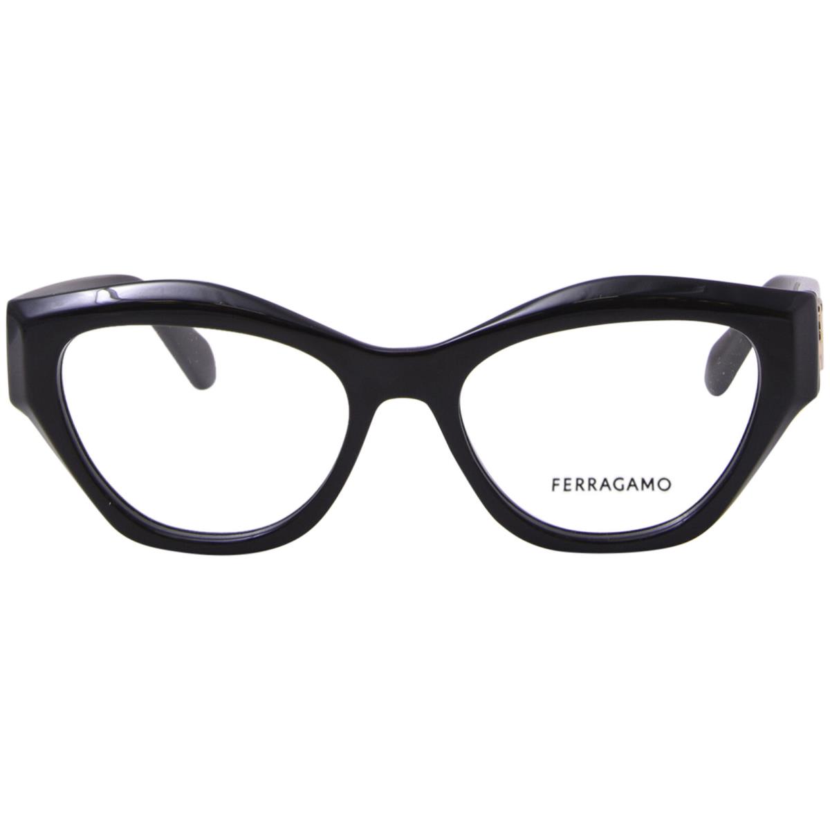 Salvatore Ferragamo SF2982 001 Eyeglasses Women`s Black Full Rim Cat Eye 52mm