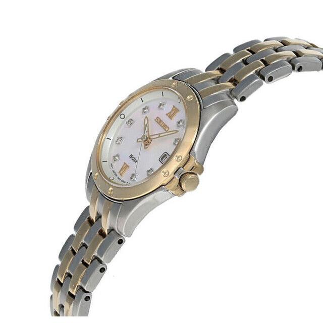 Seiko 27MM White Mop Dial SS Women`s Watch SXDE22