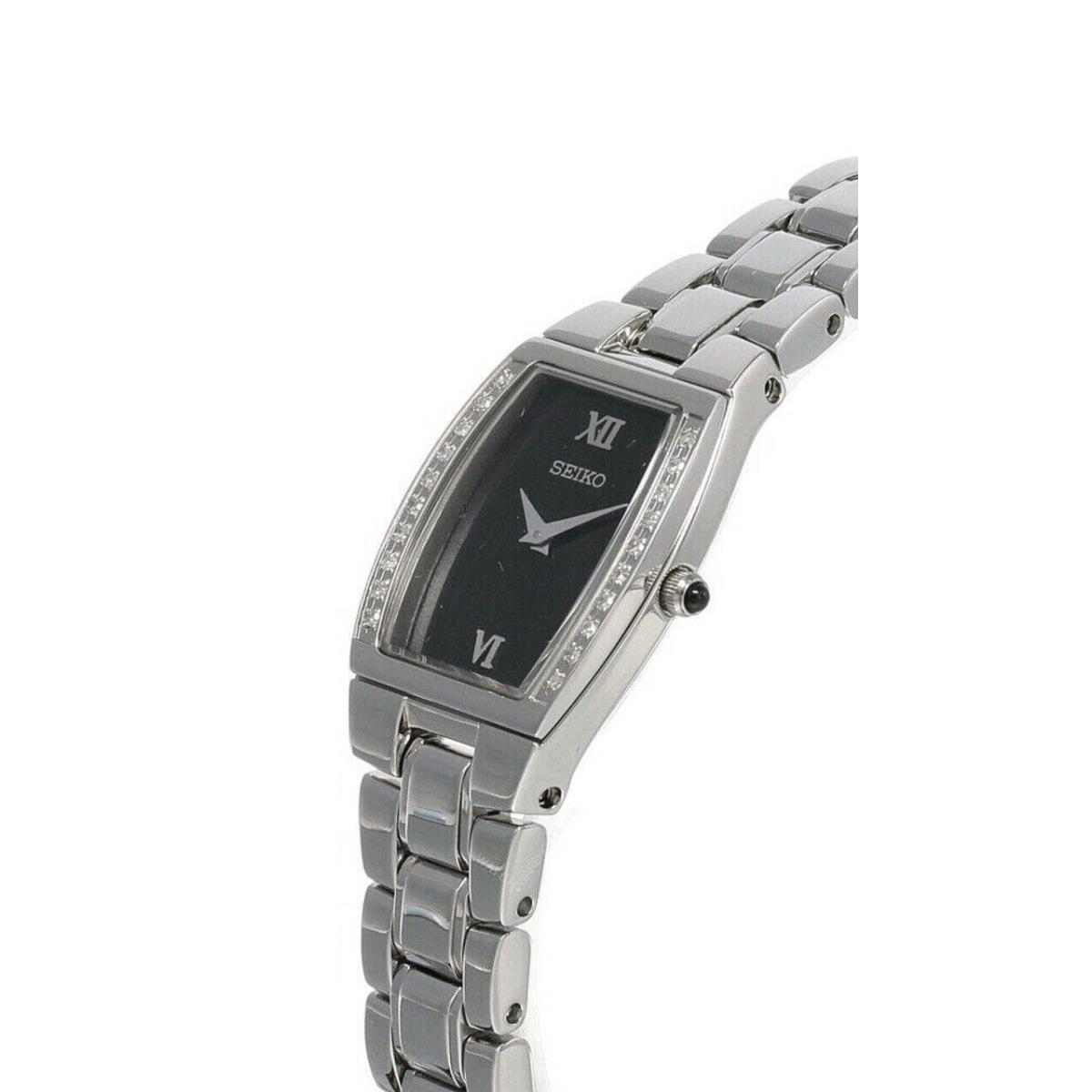 Seiko Black Dial Silver-tone SS Women`s Watch SUJE79