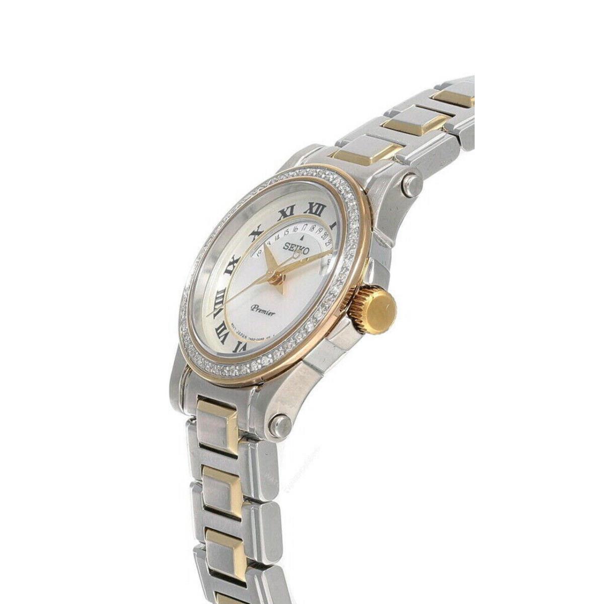 Seiko Premier Silver Dial 28MM Two-tone SS Women`s Watch SXD774