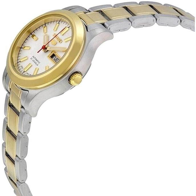 Seiko Two Tone Stainless Steel Analog White Dial Women`s Watch SYMD90