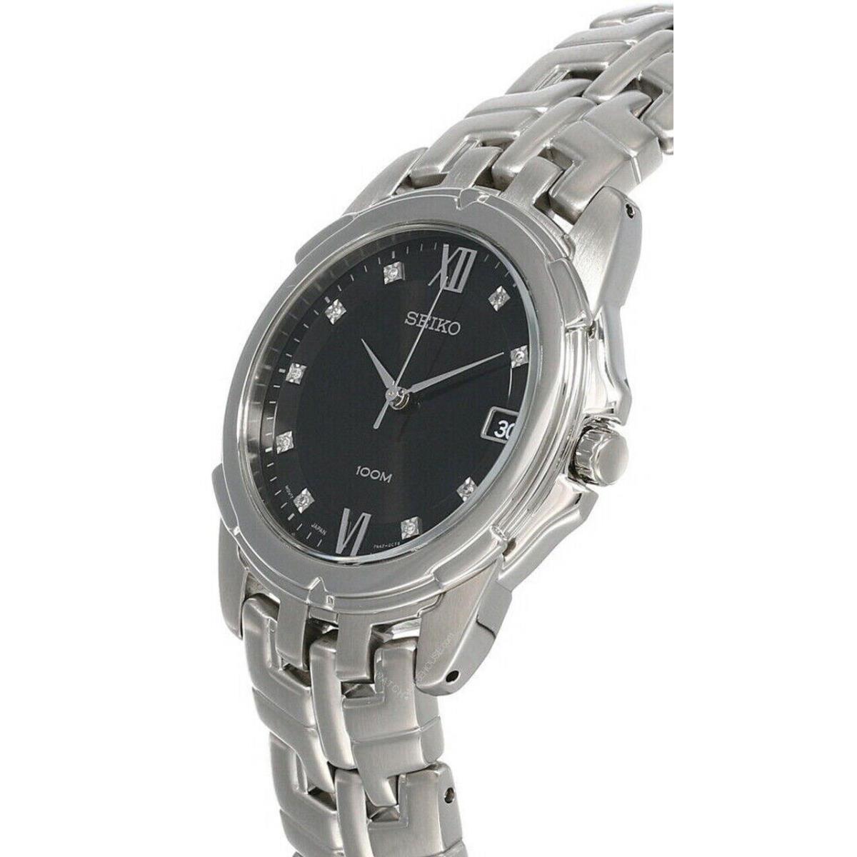 Seiko 37MM Black Dial Silver-tone S-steel Men`s Watch SGEA45