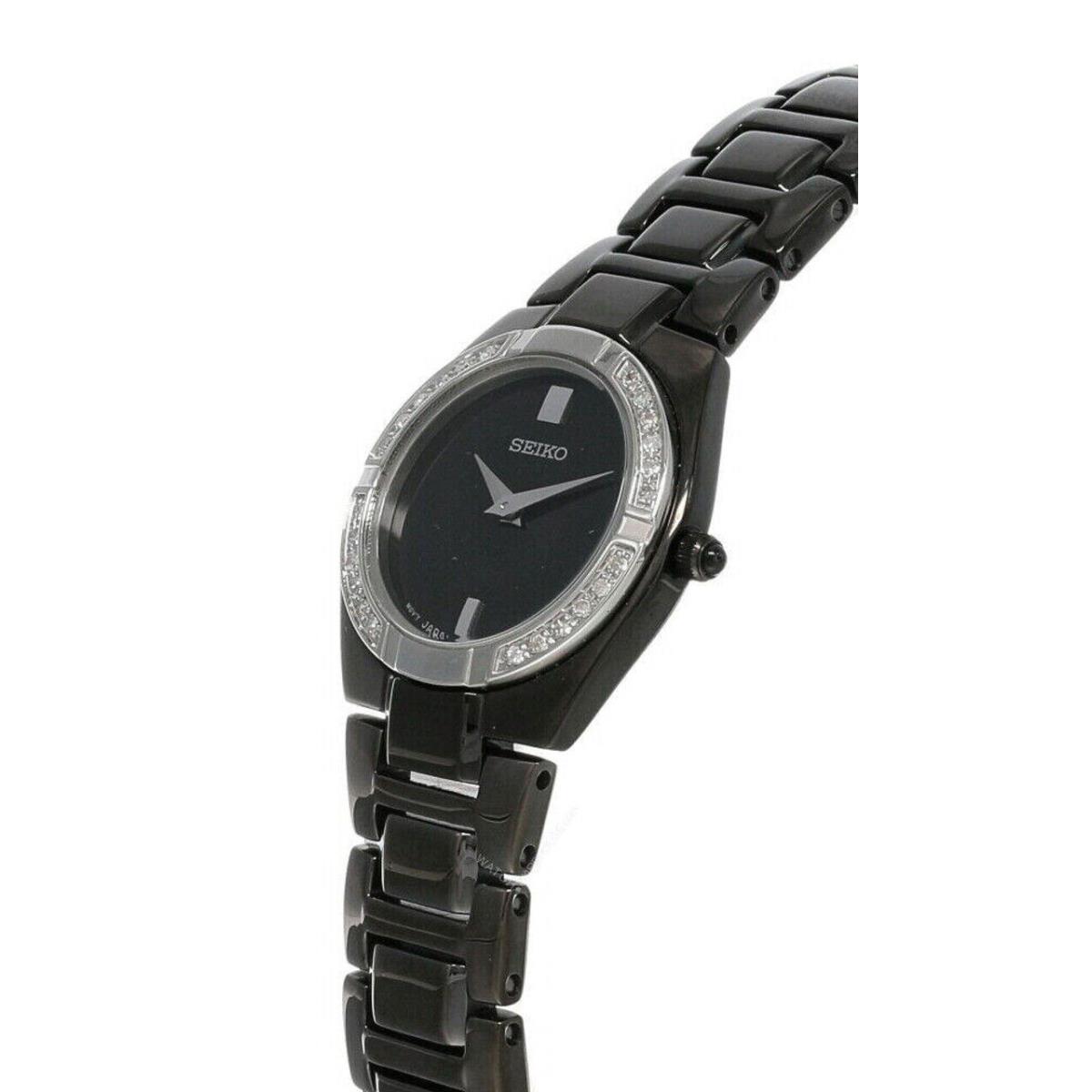 Seiko Black Dial Black Ion Plated SS Women`s Watch SUJF11