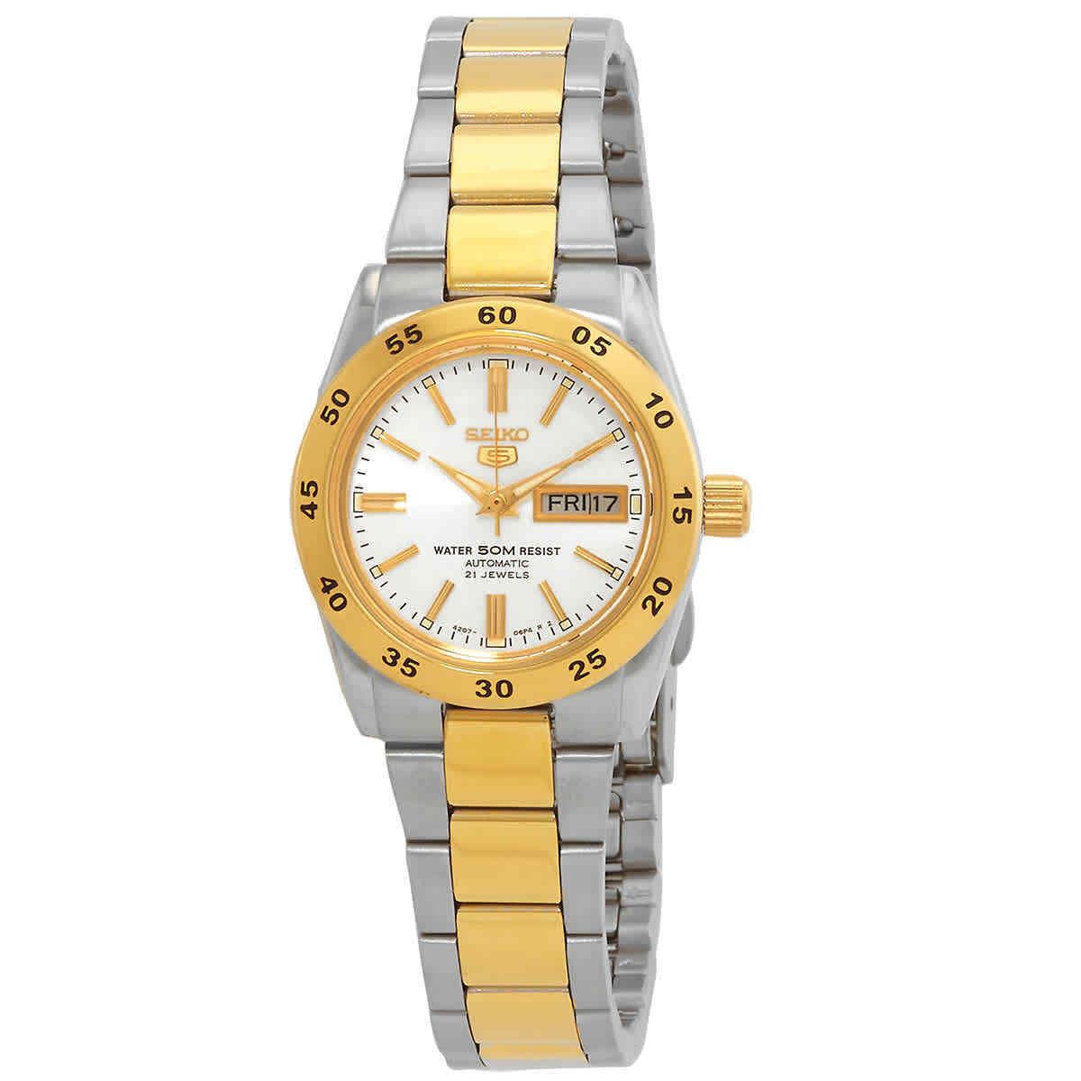 Seiko 5 Automatic White Dial Ladies Watch SYMG42K1