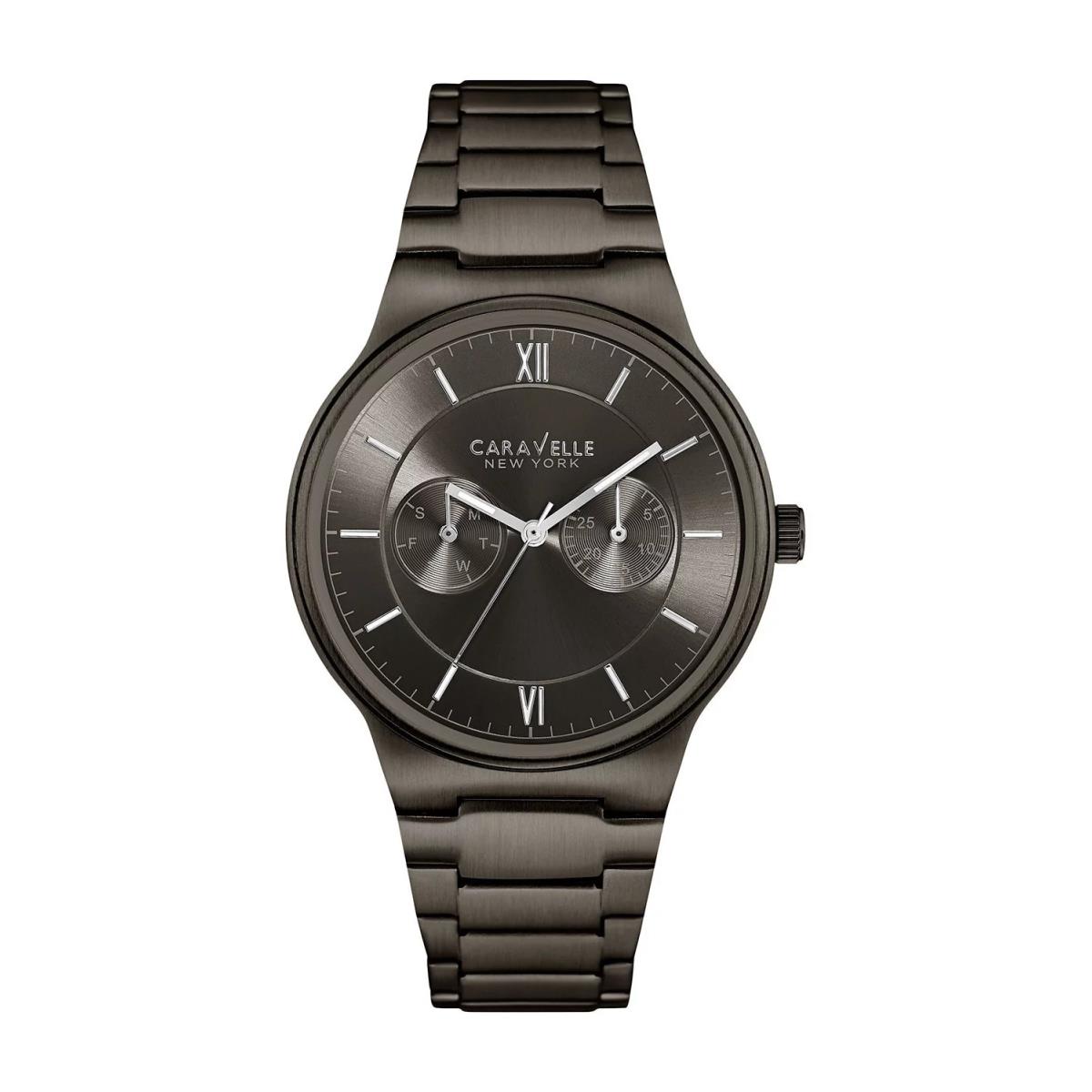 Men`s Caravelle Grey Dial Gunmetal Stainless Steel Watch