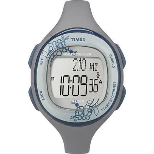 Timex Gray Tone Health Tracker Walk Sensor Diet Diary Indiglo WATCH-T5K485