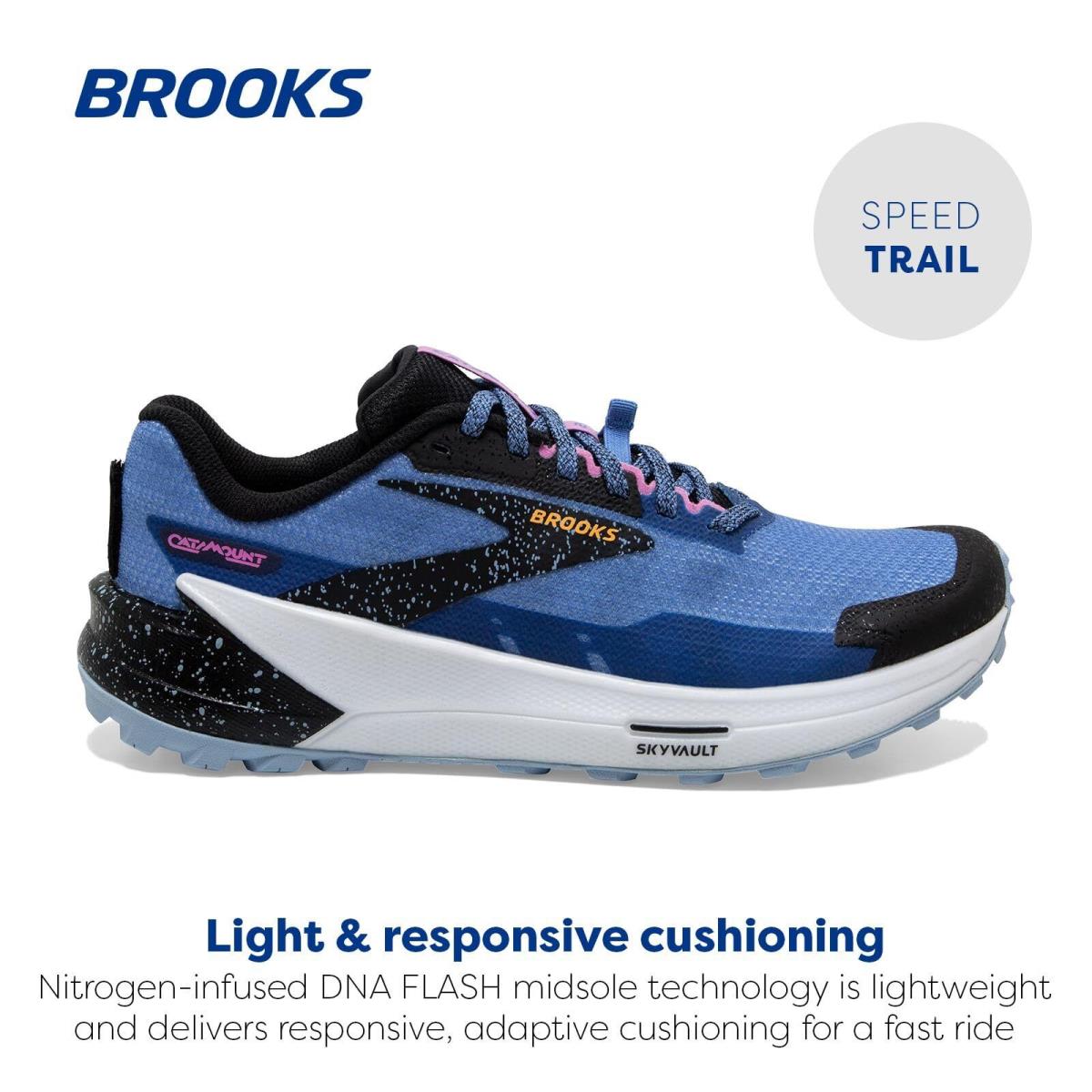 Brooks Catamount 2 Trail Women`s Running Shoe Blue/black/yellow 120388-414