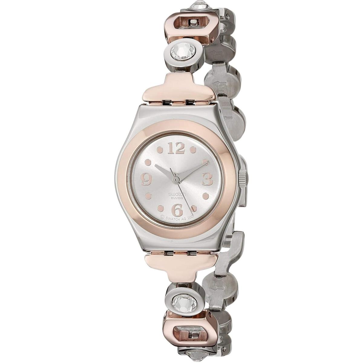 Swatch Women`s Watch Lady Passion Silver Dial Two Tone Steel Bracelet YSS234G