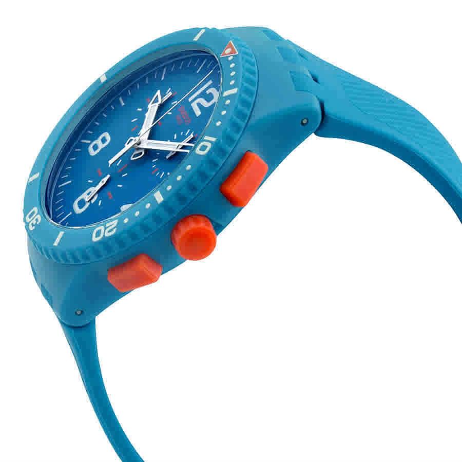Swatch Patmos Chronograph Blue Dial Blue Silicone Unisex Watch SUSN406