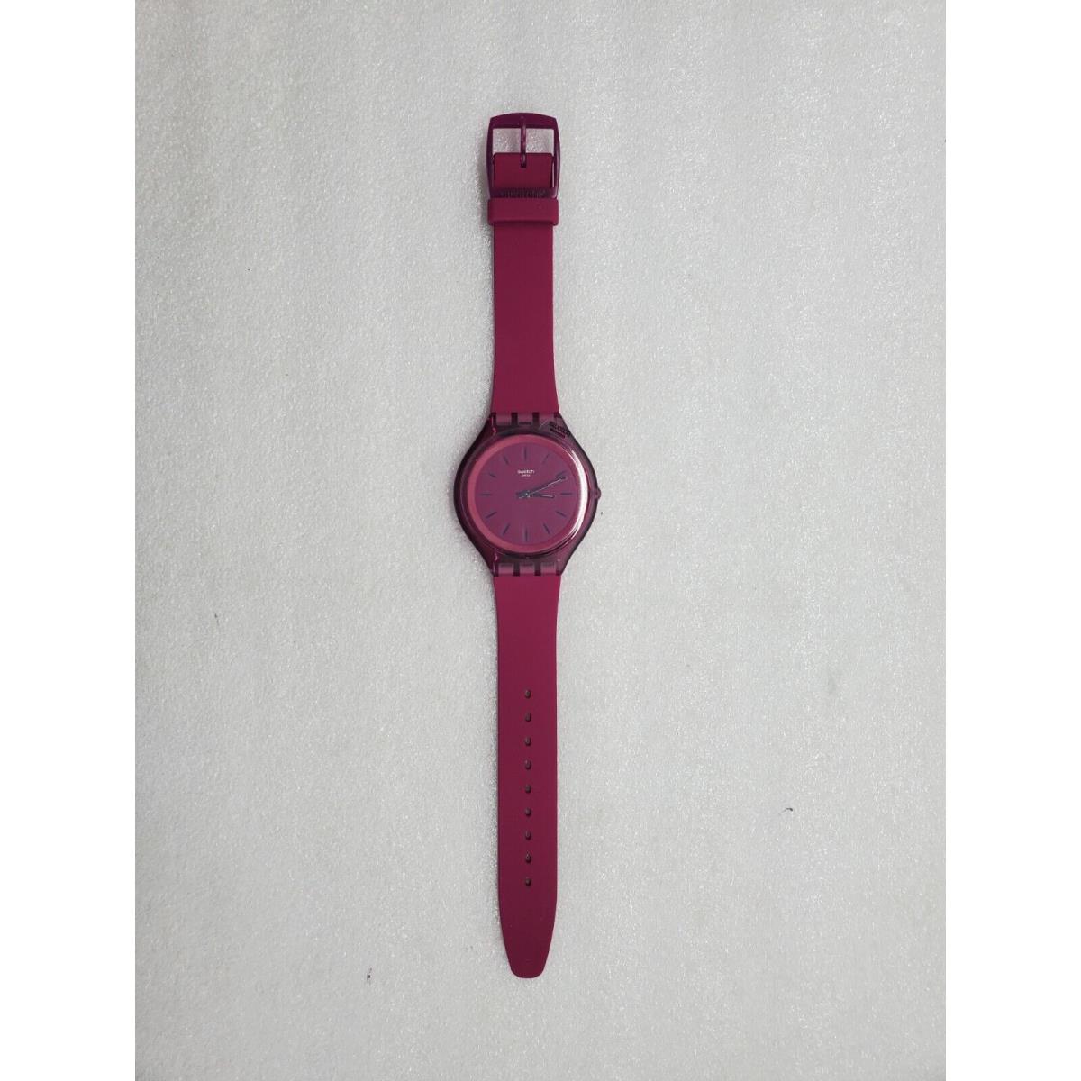 Swatch Skinromance Magenta Dial Magenta Silicone Strap Women`s Watch SVUV100