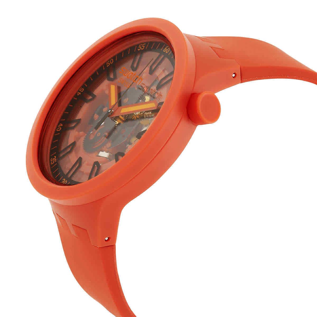 Swatch Monthly Drops Quartz Matte Red Dial Unisex Watch SB01R100