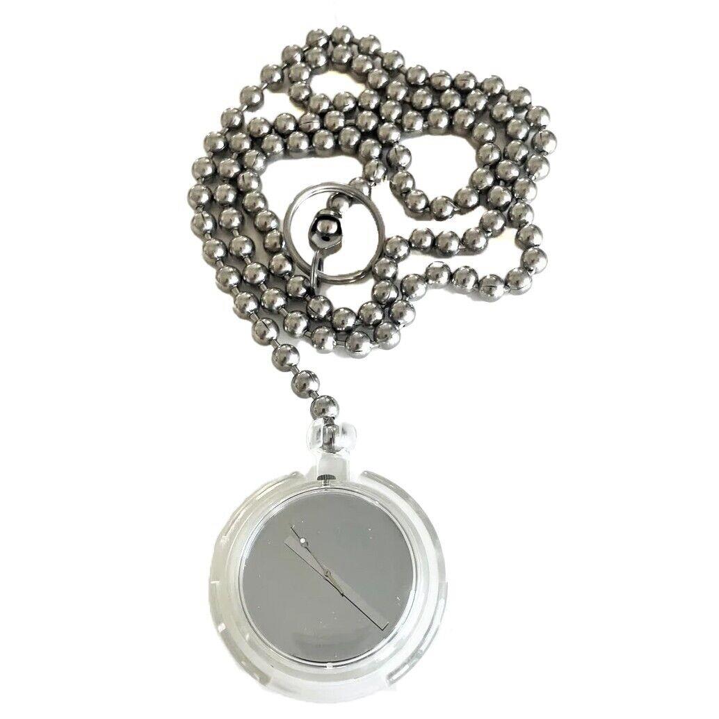Mint Rare 1996 Swatch Pop See U Stainless Steel Pearls Chain Pocket Watch PPK103