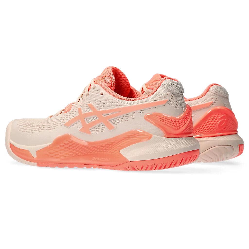 Womens Asics Gel-resolution 9 Pearl Pink Sun Coral Mesh Tennis Shoes