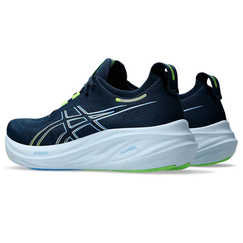Mens Asics Gel-nimbus 26 French Blue Electric Lime Mesh Running Shoes