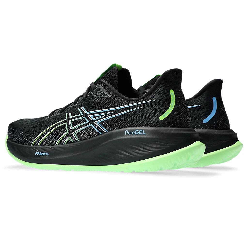 Mens Asics Gel-cumulus 26 Black Electric Lime Mesh Running Shoes