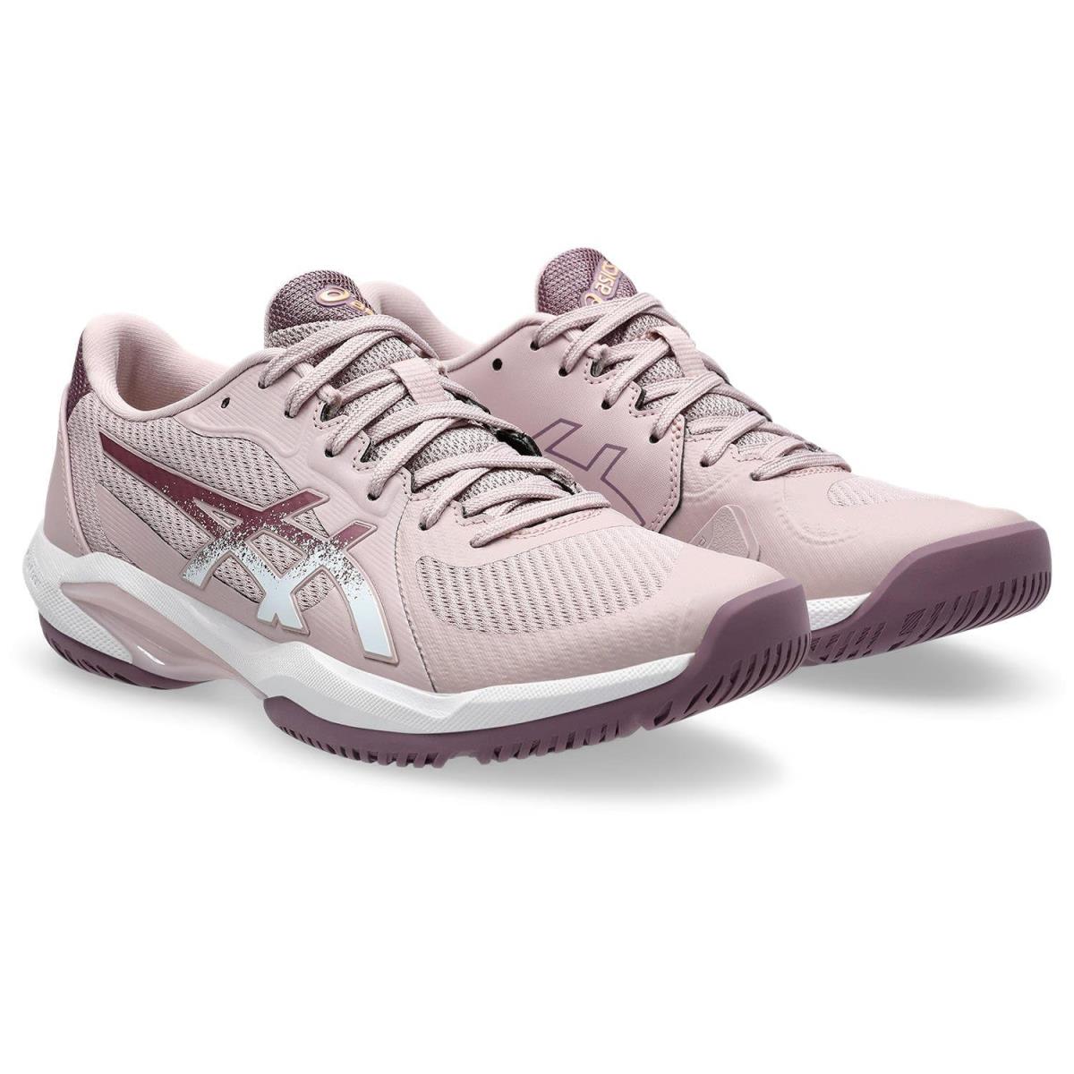 Woman`s Sneakers Athletic Shoes Asics Solution Swift FF 2 Tennis Shoe - Watershed Rose/White