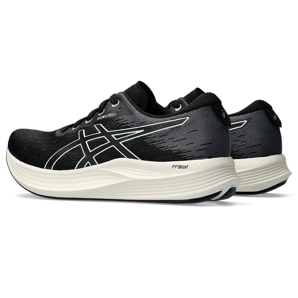 Womens Asics Evoride Speed 2 Wide Black White Woven Running Shoes