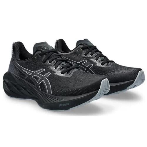 Womens Asics Novablast 4 Black Graphite Grey Woven Running Shoes