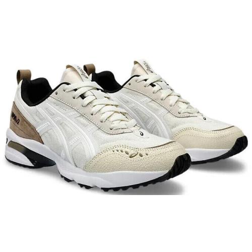 Mens Asics GEL-1090 V2 Cream White Leather Running Shoes