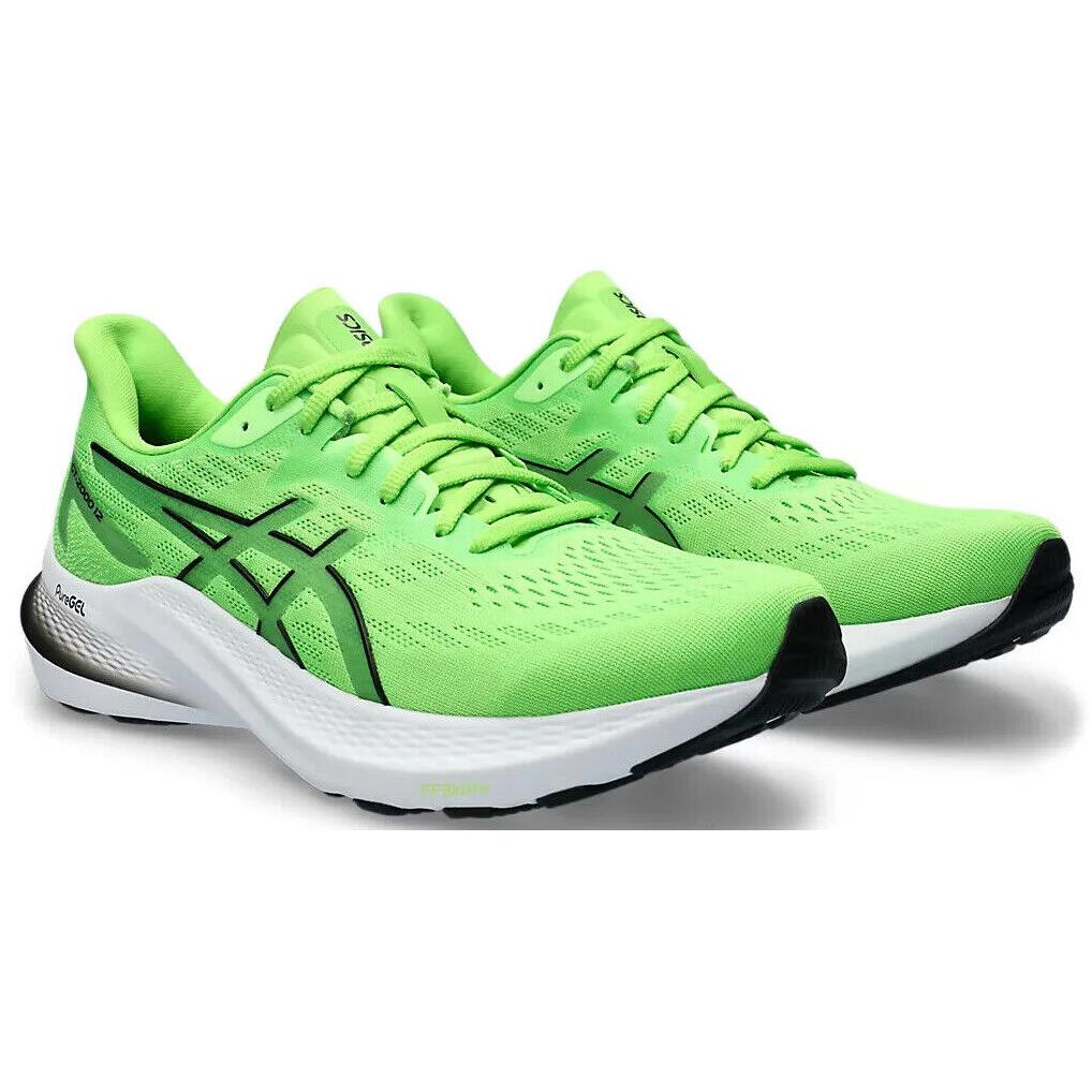 Mens Asics GT-2000 12 Electric Lime Black Mesh Running Shoes